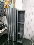 LOTUS WALL MOUNT CABINET + SHELF -GREY & CHROME