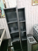 LOTUS WALL MOUNT CABINET + SHELF -GREY & CHROME