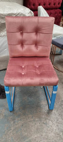 Atlanta Pink & Rose Gold Metal Plating Velvet Dining Chair REDUCED -