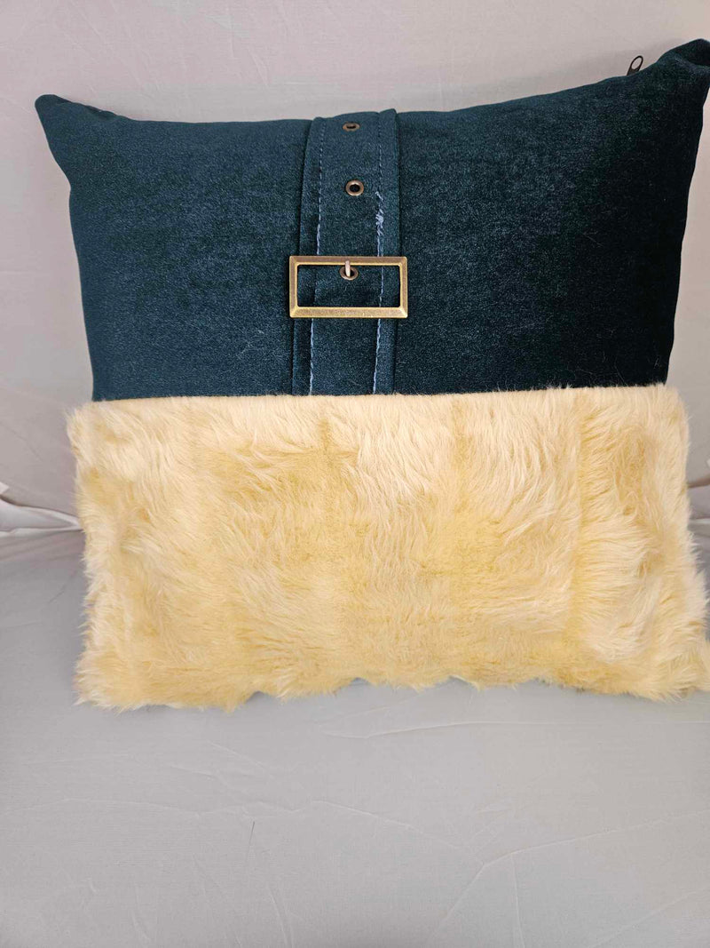 Buckled Furred  Cushion