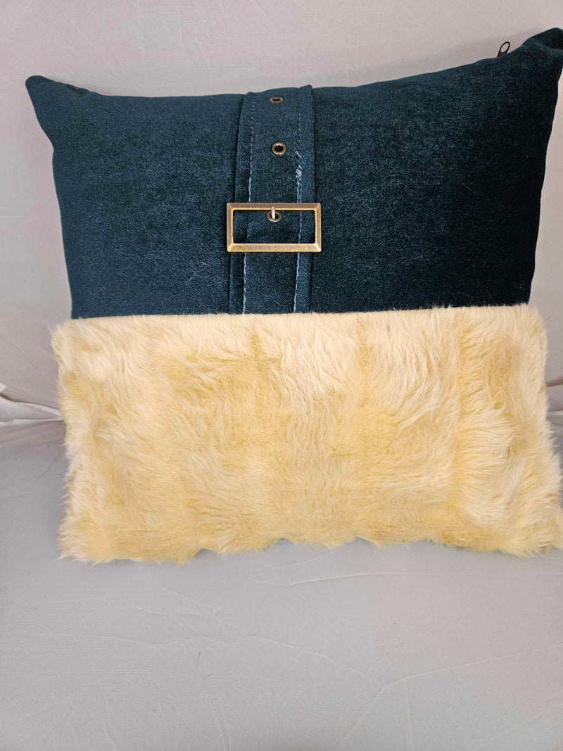 Buckled Furred  Cushion