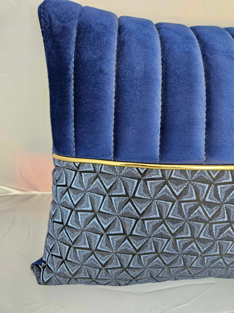 Cora Blue and Gold Detailing  Cushion