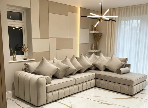 Louisiana Premium Velvet Chaise Sofa Range