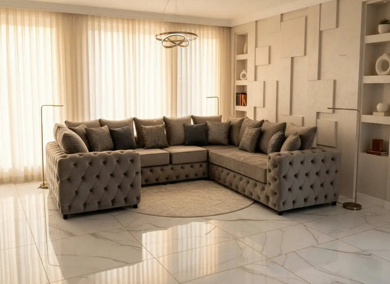 ASHTON FRENCH VELVET U CORNER SOFA RANGE