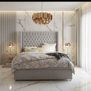 Marina Wingback Divan Ottoman Bed – Velvet with 54" Tall Headboard