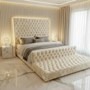 Arizona High Headboard Chesterfield Crushed Velvet Bed Frame – Bespoke Handcrafted Bedstead (Made in the UK)