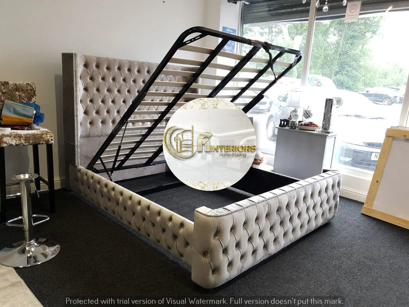 Arianna premier velvet ottoman bedframe