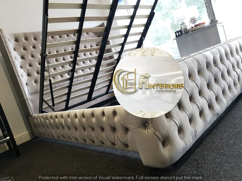 Arianna premier velvet ottoman bedframe