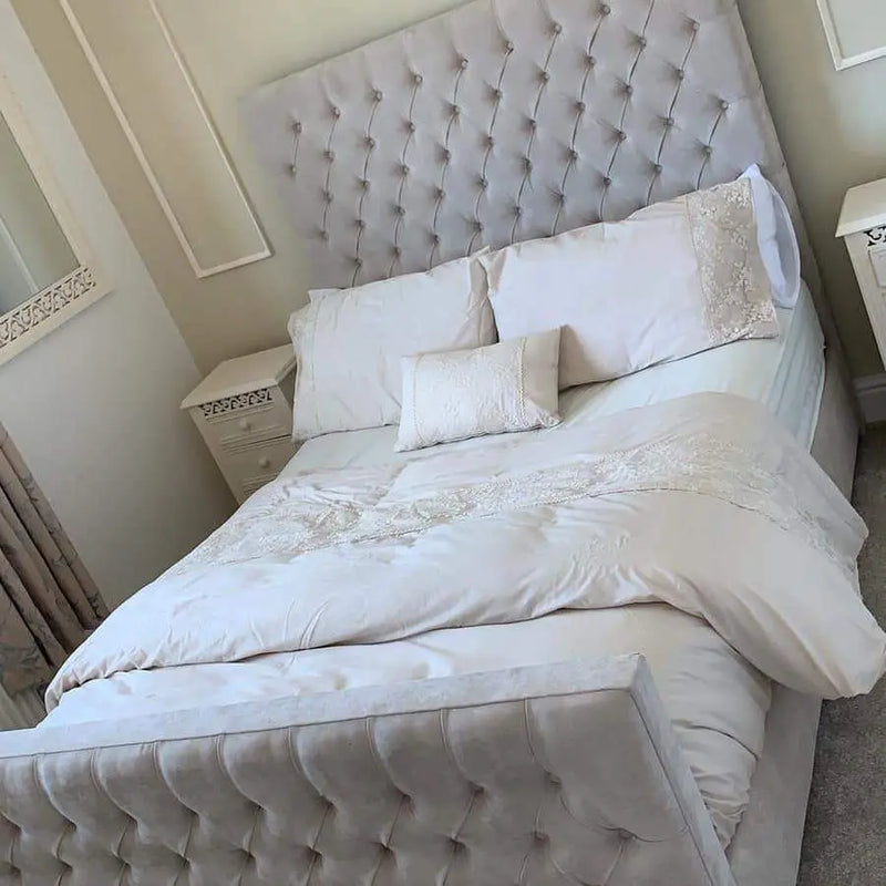 Phantom Plush Velvet Bed – Bespoke Handcrafted Upholstered Bedframe (Made in the UK)