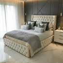 Luxe Curved Wingback Crushed Velvet Bed Frame – Bespoke Handmade Design