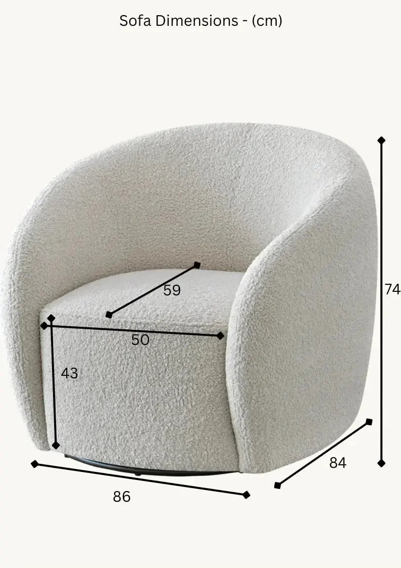 Aluxo Nolita Boucle Teddy Sofa and Accent Chair