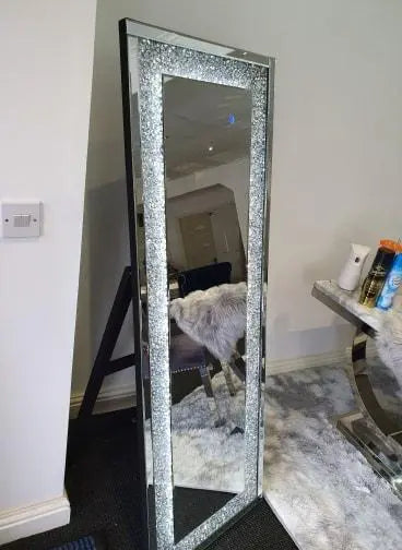 Crushed Diamond LED Cheval Mirror