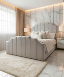 Lucy Plush Velvet Bed – Bespoke Handcrafted Bedstead (Made in the UK)