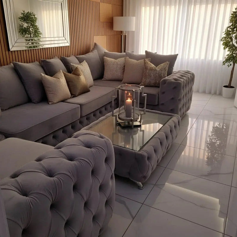ASHTON FRENCH VELVET U CORNER SOFA RANGE