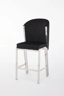 Fabio Shimmer Fabric Chrome Metal Plating Barstool