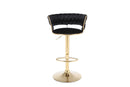 Camilla Luxury Black Gold Bar Stool x2 Pair