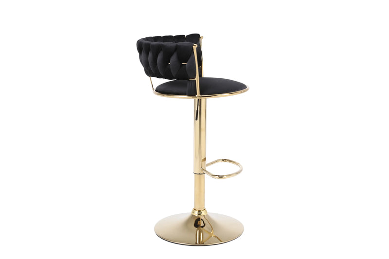 Camilla Luxury Black Gold Bar Stool x2 Pair