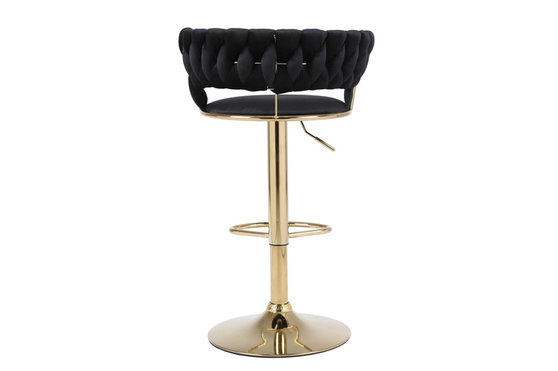 Camilla Luxury Black Gold Bar Stool x2 Pair