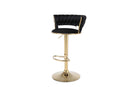 Camilla Luxury Black Gold Bar Stool x2 Pair