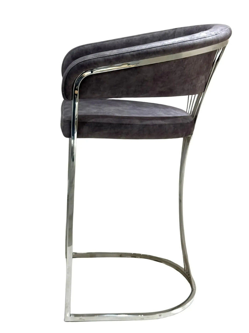 Porto Luxury Black & Gold Velvet Bar Stool Gold Legs Celebrity Interiors
