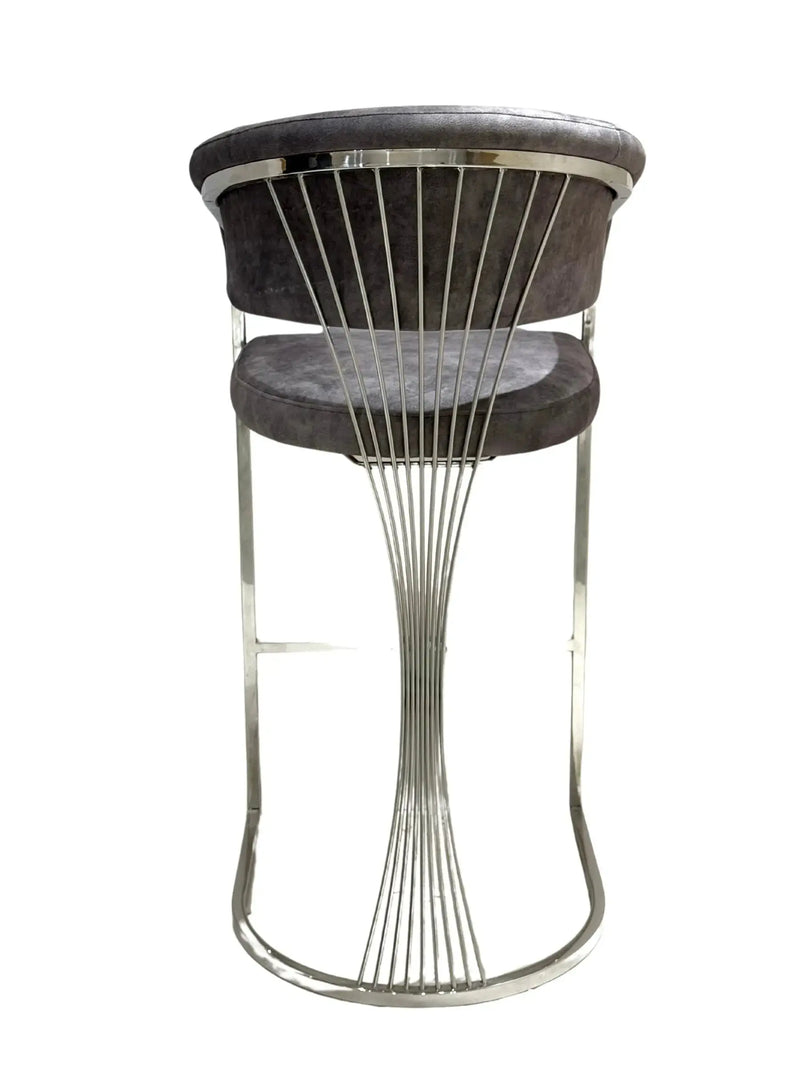 Porto Luxury Black & Gold Velvet Bar Stool Gold Legs Celebrity Interiors