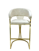 Porto Luxury Black & Gold Velvet Bar Stool Gold Legs Celebrity Interiors