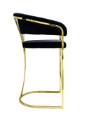 Porto Luxury Black & Gold Velvet Bar Stool Gold Legs Celebrity Interiors