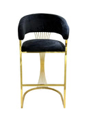 Porto Luxury Black & Gold Velvet Bar Stool Gold Legs Celebrity Interiors