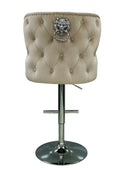 Valentino Luxury Barstool Lion Knocker Back Adjustable Height
