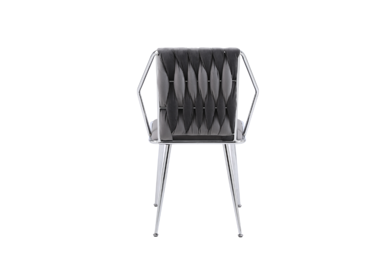 Daisy Dining Chair – Grey & Chrome Shimmer Fabric (SET OF 2)