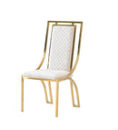 Amelia White Ceramic 180cm Gold + Windsor Dining Chair