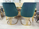 Lasco Dining Chairs – Green Velvet & Gold Legs (Set of 2) ASR INTERIOR