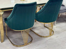 Lasco Dining Chairs – Green Velvet & Gold Legs (Set of 2) ASR INTERIOR
