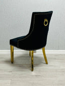 Majestic Velvet Dining Chair Gold Circle Knocker