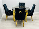 Majestic Velvet Dining Chair Gold Circle Knocker