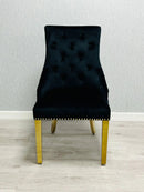 Majestic Velvet Dining Chair Gold Circle Knocker