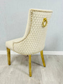 Majestic Velvet Dining Chair Gold Circle Knocker