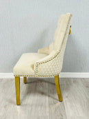 Majestic Velvet Dining Chair Gold Circle Knocker
