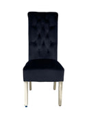 Sofia Dining Chairs Lion Knocker chrome legs Black Sale