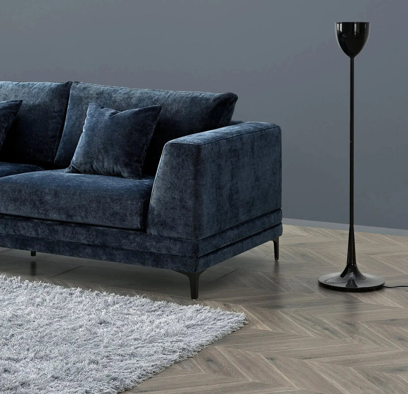 Aluxo Lenox Sofa Range in Aegean Blue Velvet furnish 365