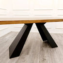 Axel 1.8 Dining Table Solid wood top with Matt Black Metal Legs