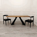 Axel 1.8 Dining Table Solid wood top with Matt Black Metal Legs