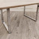 Freya 1.8m Dining Table – Solid Light Pine Wood with Chrome Legs furnish 365