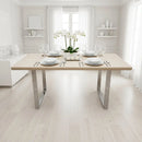 Freya 1.8 Dining Table Solid Light Pine wood with Chrome Metal Legs