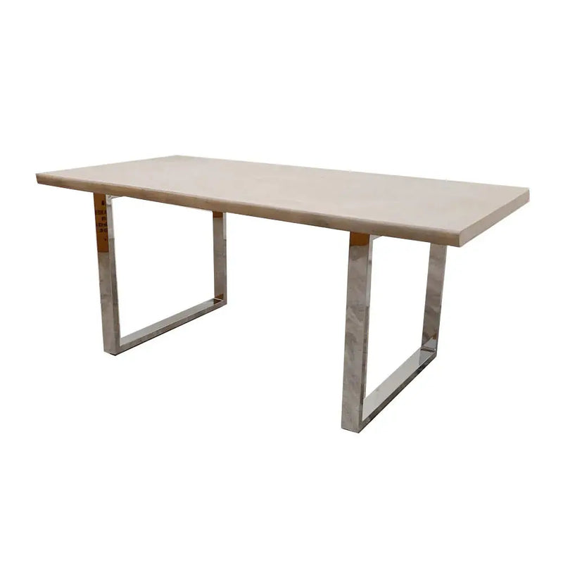 Freya 1.8 Dining Table Solid Light Pine wood with Chrome Metal Legs