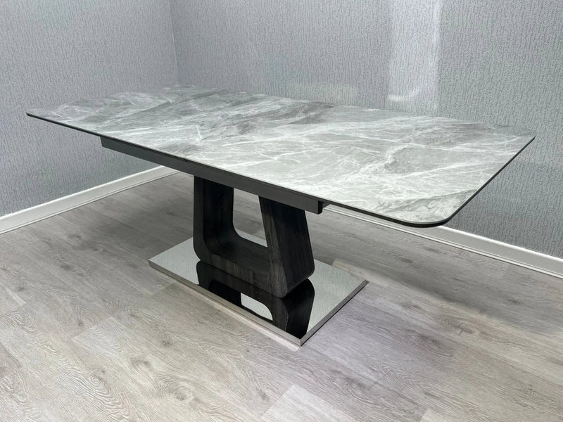 Zermatt Extendable Grey Ceramic Dining Table – 160cm to 200cm Celebrity Interiors