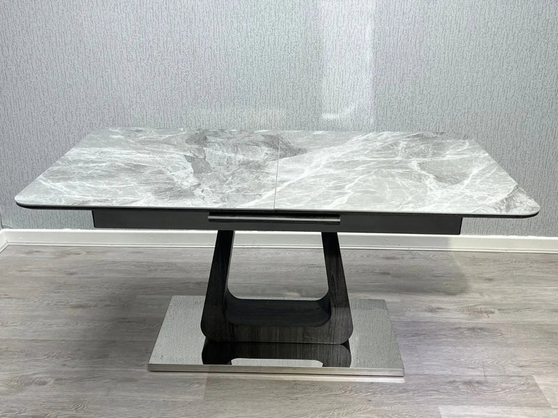 Zermatt Extendable Grey Ceramic Dining Table – 160cm to 200cm Celebrity Interiors