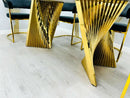 Ravello Gold Marble Dining Table & Windsor Dining Chair Set