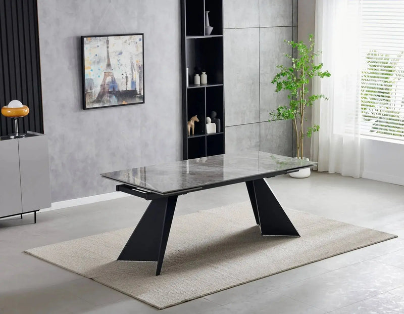Chicago Extending Grey Ceramic Dining Table – 160cm to 200cm & 180cm x 260cm ASR INTERIOR