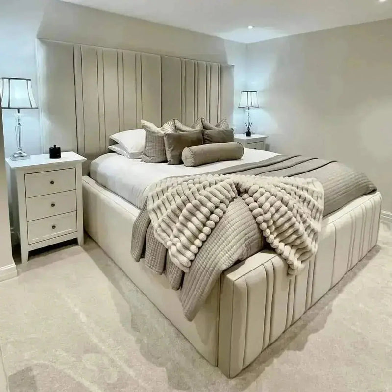 Audrie bed in plush velvet